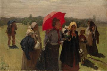 Study For "farewell" Artwork by Klavdi Vasilievich Lebedev