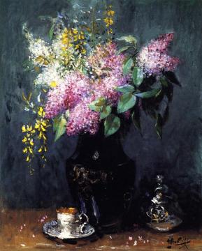 Bouquet of Lilacs Artwork by Pierre Eugène Montézin