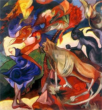 Mary and Burek in Ceylon Artwork by Stanislaw Ignacy Witkiewicz