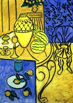 Interior In Yellow And Blue Artwork by Henri Matisse
