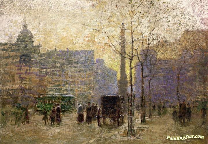 View of New York at 59th Street Artwork by Paul Cornoyer