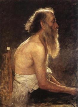 Half-Length Figure Study Artwork by John Ottis Adams
