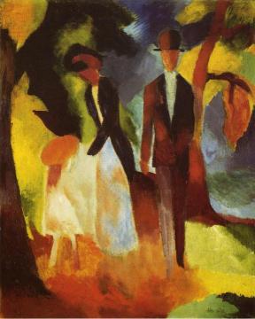 People by the Lake Artwork by August Macke