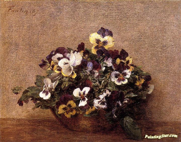 Pansies Artwork by Henri Fantin-Latour
