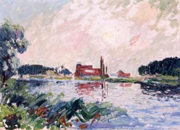 Factory on the Banks of the Oise, near Pontoise Artwork by Gustave Loiseau