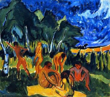 Badende In Moritzburg Artwork by Hermann Max Pechstein