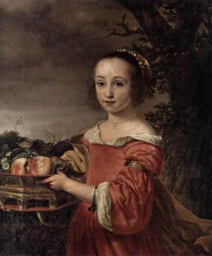 Petronella Elias with a Basket of Fruit Artwork by Ferdinand Bol