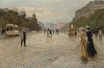 The Passage of Vesterbro with a view of the Frihedsstotten, Copenhagen Artwork by Paul Gustave Fischer