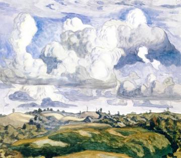 Landscape With Hills And Clouds Artwork by Charles Burchfield