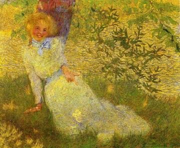 Young Girl by a Stream Artwork by Phillip Leslie Hale