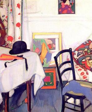 Interior with Japanese Print Artwork by Samuel John Peploe