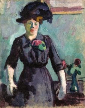 Young Woman in a Large Hat Artwork by Charles Camoin