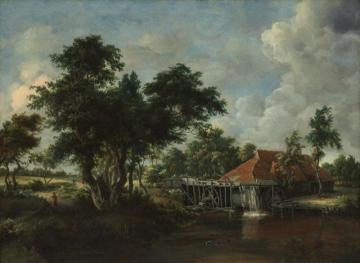The Watermill with Great Red Roof Artwork by Meindert Hobbema