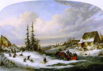 Playtime, Village School Artwork by Cornelius Krieghoff