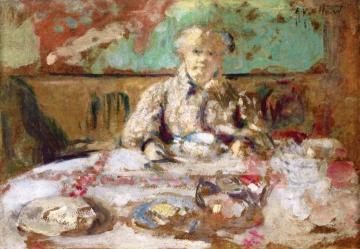 Madame Vuillard at the Dinner Table Artwork by Edouard Vuillard