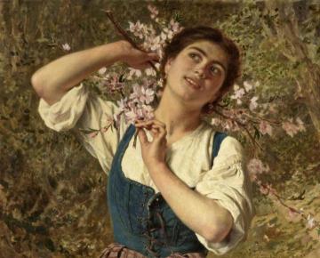Capri Girl with Flowers Artwork by Sophie Anderson