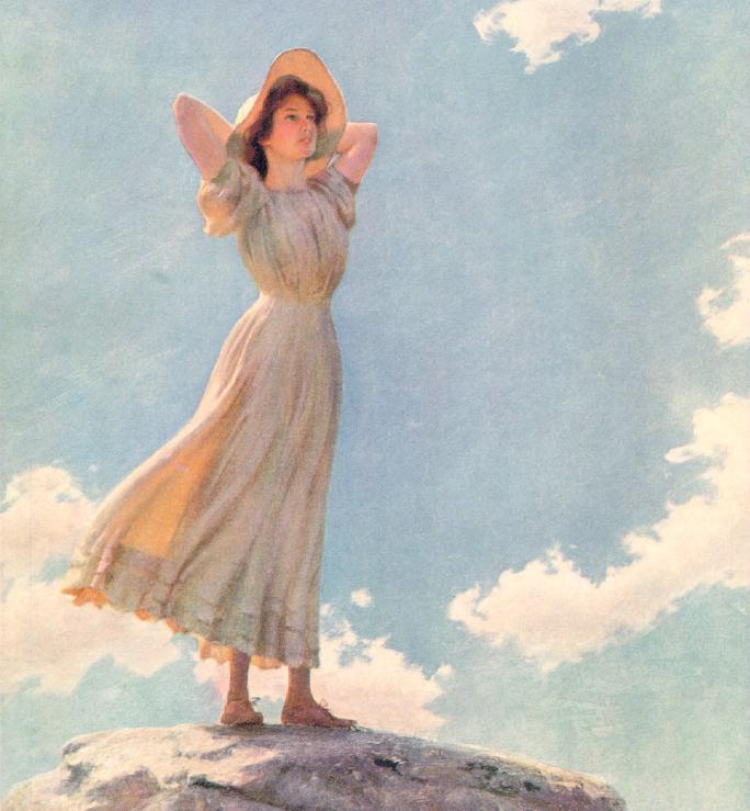 Woman On The Top Of A Mountain Artwork by Charles Courtney Curran