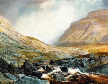 Ingleborough from under White Scar Artwork by John Atkinson Grimshaw