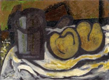 Glass and Two Fruit Artwork by Georges Braque