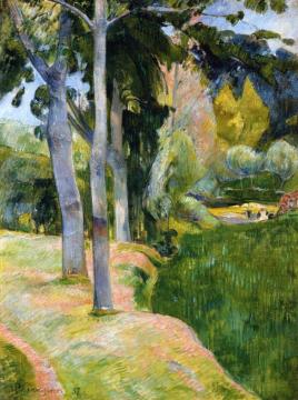 The Large Trees Artwork by Paul Gauguin