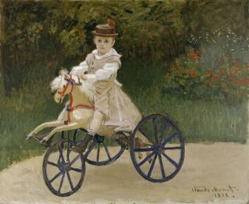 Jean Monet On His Hobby Horse Artwork by Claude Oscar Monet