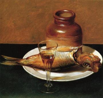 Still Life with Jug and Fish Artwork by Raphaelle Peale