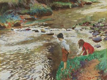 The Two Fishers Artwork by Dame Laura Knight