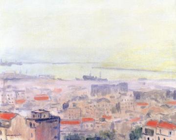 The Port of Algiers, Foggy Day Artwork by Albert Marquet