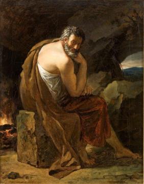 Old Man In A Grotto Artwork by Anne-Louis Girodet de Roussy-Trioson