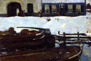 Canal Scene, Nieuport, Belgium Artwork by Armin Hansen