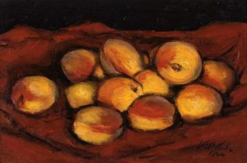 Peaches On Red Cloth Artwork by Walt Kuhn