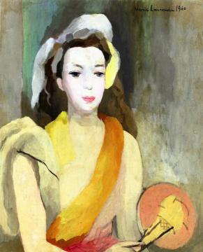 Young Breton Woman Artwork by Marie Laurencin