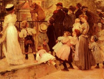 Au jardin des plantes Artwork by Henri Jules Jean Geoffroy