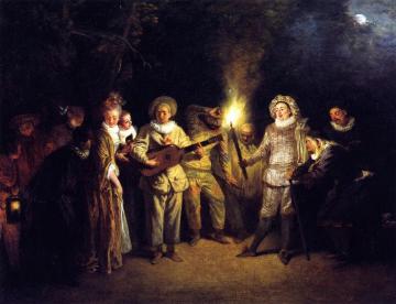 The Italian Theater Artwork by Jean-Antoine Watteau