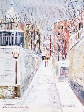 Rue Norvins in Montmartre Artwork by Maurice Utrillo