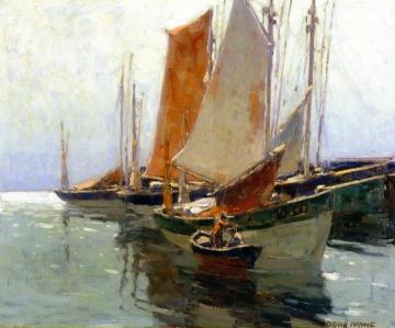 Fishing Boats Artwork by Edgar Alwyn Payne