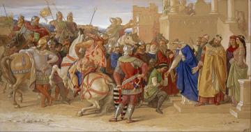 The Knights Of The Round Table About To Depart In Quest Of The Holy Grail Artwork by William Dyce