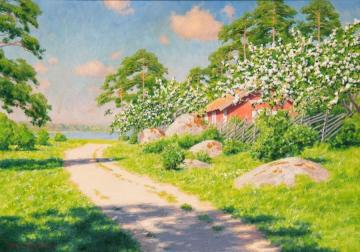 Blooming Fruit Trees Artwork by Johan Krouthén