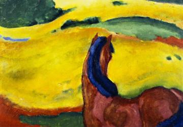 Horse in a Landscape Artwork by Franz Marc