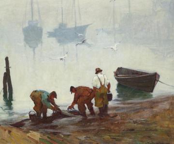 Cleaning The Nets Artwork by Emile Gruppe