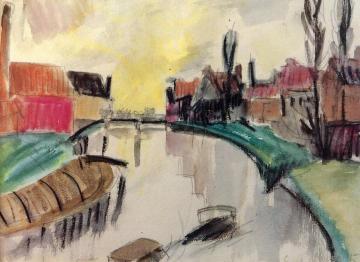 Crooked Canal Artwork by Erich Heckel