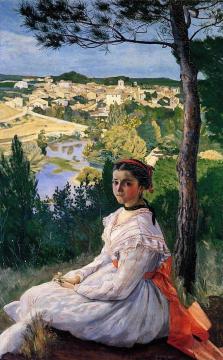 View Of The Village Artwork by Jean Frederic Bazille