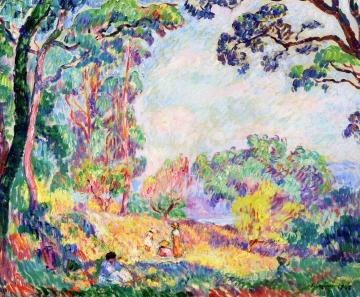 Young Women and Girls in a Landscape Artwork by Henri Lebasque