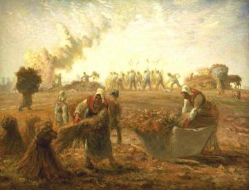 Buckwheat Harvest, Summer Artwork by Jean-François Millet