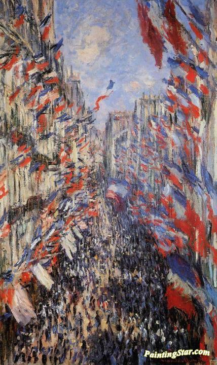 The Rue Montorgeuil 30th of June 1878 Artwork by Claude Oscar Monet