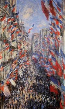 The Rue Montorgeuil 30th of June 1878 Artwork by Claude Oscar Monet
