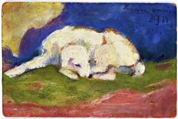 'Russi' Lying Artwork by Franz Marc