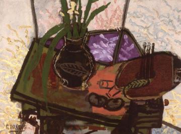 Still Life with Palette Artwork by Georges Braque
