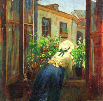 At The Open Window Artwork by Konstantin Egorovich Makovsky