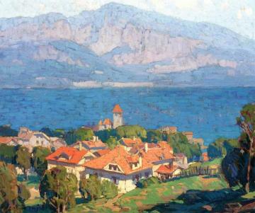 Swiss Village Artwork by Edgar Alwyn Payne